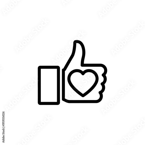 Minimalist Black and White Hand with Heart Gesture Illustration for Love and Support Themes