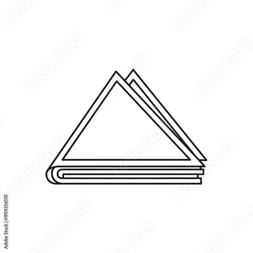 Minimalist Black and White Line Drawing of an Open Book for Design Projects
