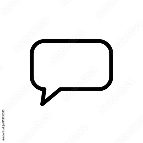 Minimalist Black and White Speech Bubble Icon for Communication Design