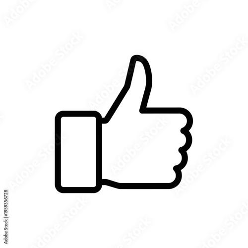 Minimalist Black and White Thumbs Up Icon for Positive Feedback