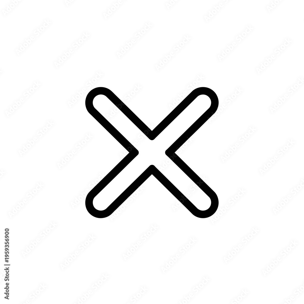 Fototapeta premium Minimalist Black Cross Symbol on White Background for Design or Branding Purposes