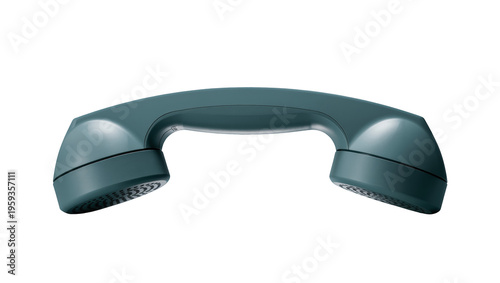 Schilderij op canvas Nostalgic teal telephone handset, classic communication tool, studio product sho
