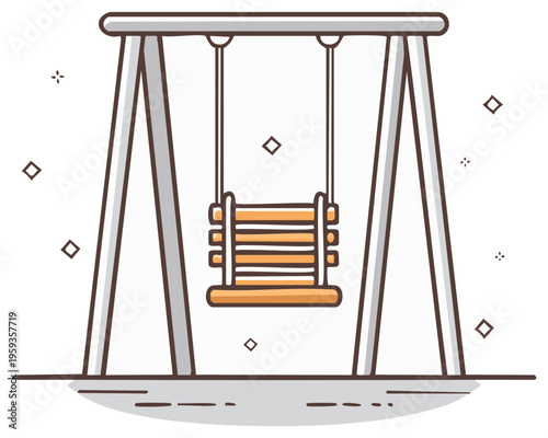 Playground Swing Set Vector Illustration Childrens Recreation Equipment
