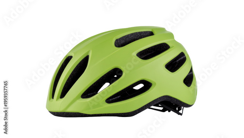 Konstfotografi Vibrant green modern bicycle helmet for cycling and outdoor sports activities, f