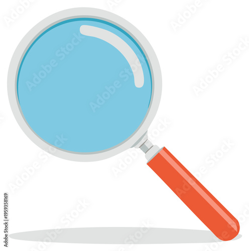 Flat Design Magnifying Glass Symbol for Search Exploration and Detail Examination