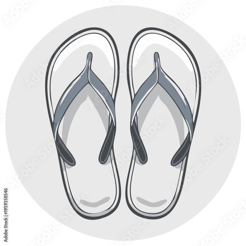 Flip-flops isolated on white background, casual summer footwear for vacation