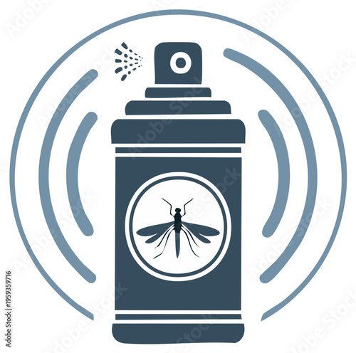 Mosquito repellent spray can icon actively spraying for insect pest control