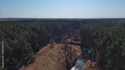 Early spring on a small river, Poland.