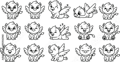 Cute Griffin Illustrations Collection For Kids