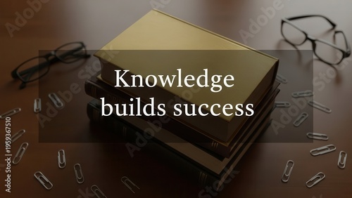 Stack of Books Representing Knowledge and Success