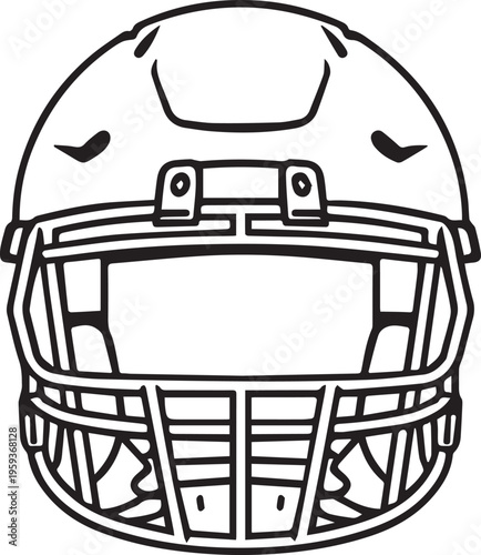 A bold, graphic representation of a football helmet, emphasizing the strength and protection inherent in the sport.