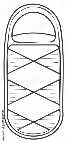 Isolated Outline of a Snowshoe for Winter Hiking and Sports, Simple Illustration