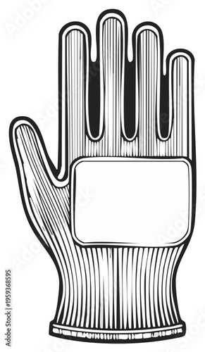 Illustration of a gardening glove, retro style