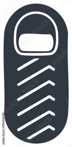 Stylized Illustration of an Insulated Sleeping Bag for Camping and Travel