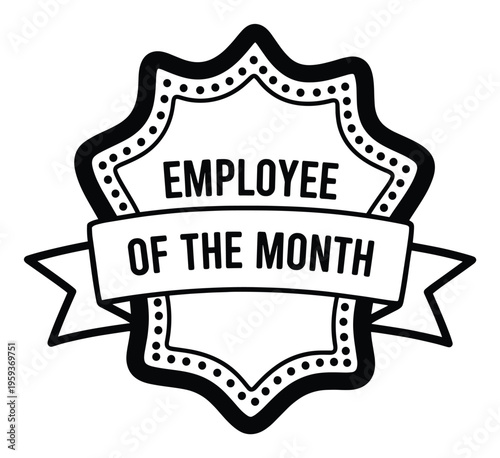 Professional award emblem recognizing exceptional staff achievement, ideal for corporate recognition programs, business presentations, and motivational workplace signage