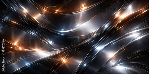 A futuristic blue disco design featuring a bright burst of energy and glowing stars across an abstract galaxy background with shiny laser flares and a cosmic light pattern