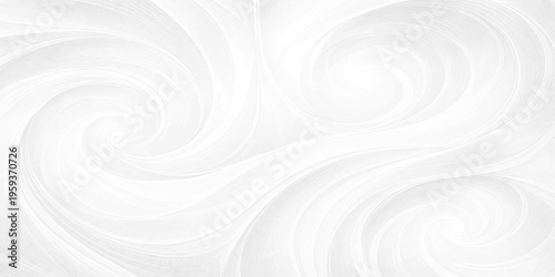 Abstract white swirl background with smooth flowing cream silk waves and soft blue light curves creating a liquid satin fabric texture wallpaper illustration