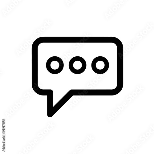 Minimalist Chat Message Icon for Communication and Messaging Apps