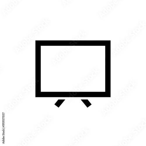 Minimalist Digital Screen Icon with Stand for Modern Technology