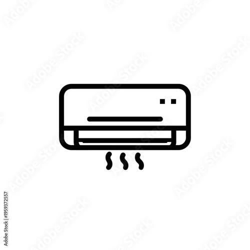 Minimalist Icon of Air Conditioner Unit for Home Cooling and Climate Control