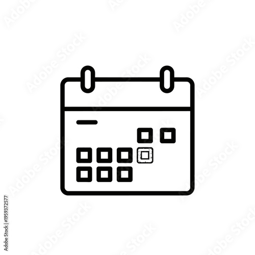 Minimalist Icon of a Calendar for Business and Planning Applications