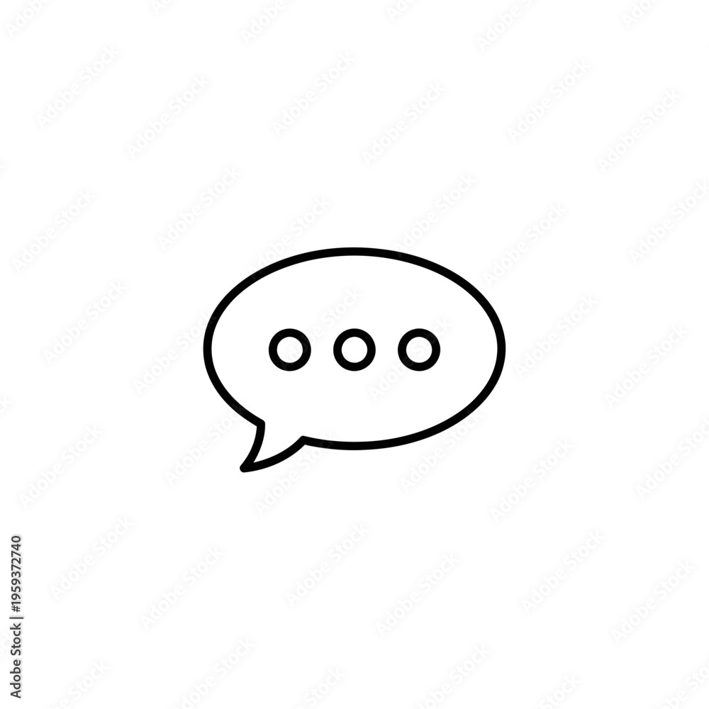 Obraz premium Minimalist Illustration of a Chat Bubble with Three Dots for Communication Concept