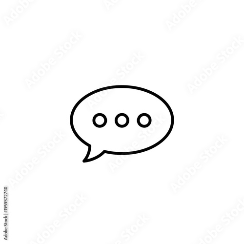 Minimalist Illustration of a Chat Bubble with Three Dots for Communication Concept