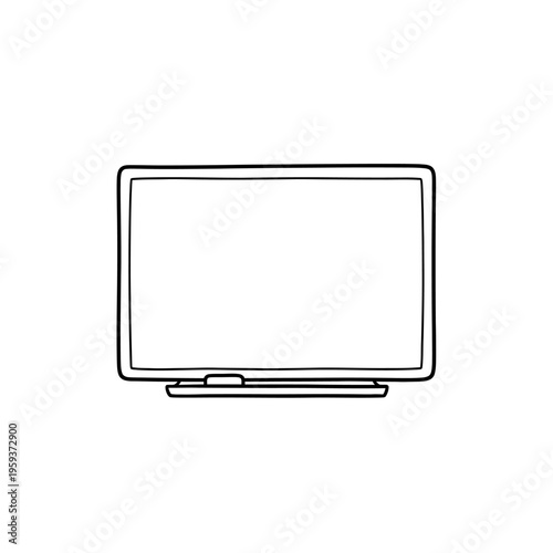 Minimalist Illustration of a Modern Flat Screen Television for Tech and Entertainment Themes
