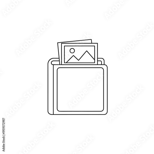 Minimalist Illustration of a Photo Storage Album with Pictures for Creative Design