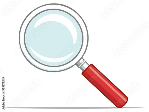 Magnifying Glass with Red Handle for Search Exploration Discovery and Visual Inspection Tool