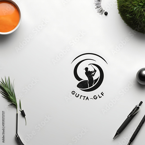 MASTERS championship golf tournament logo with prestigious sporting elegance

