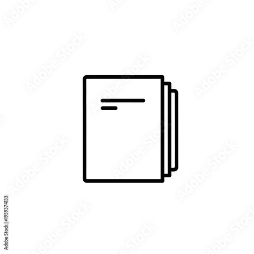Minimalist Line Art Illustration of a Document or File for Digital or Print Use