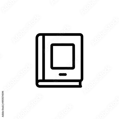 Minimalist Line Art Illustration of E-Book Reader or Tablet Device
