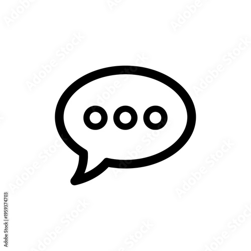 Minimalist Line Art Inclusive Speech Bubble Icon for Communication and Dialogue