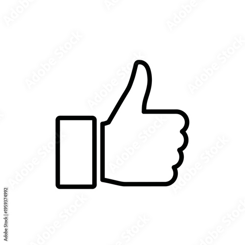 Minimalist Line Art of Thumbs Up Hand Gesture for Positive Feedback and approval