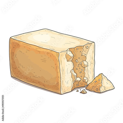 Block of Parmesan Cheese with Crumbs