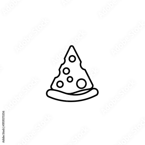 Minimalist Line Drawing of a Delicious Slice of Pizza, Modern Food Illustration