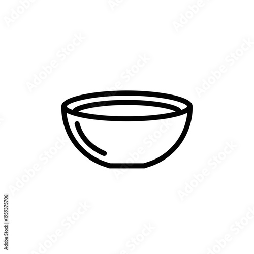 Minimalist Line Drawing of a Simple Empty Bowl for Modern Kitchen Decor