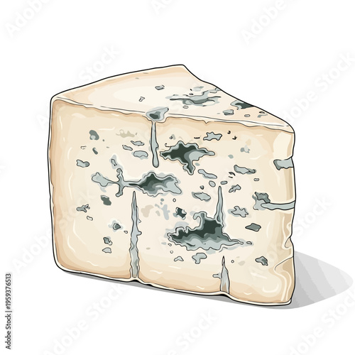 Wedge of Blue Cheese with Mold Veins