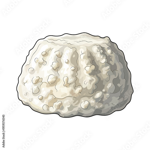 White textured snowball isolated on white background