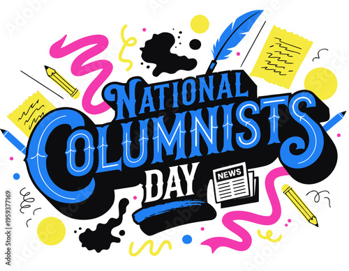 Journalist and Writing Concept Vector, Celebrate National Columnists’ Day