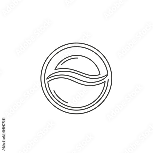 Minimalist Ocean Wave Emblem Logo Design for Environmental Branding