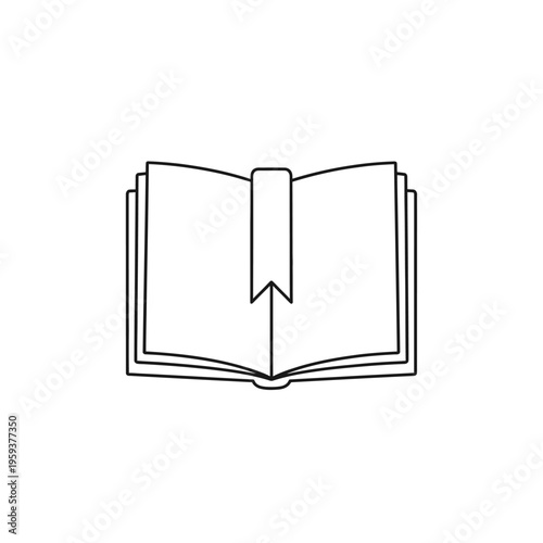 Minimalist Open Book Illustration for Literature and Education Designs