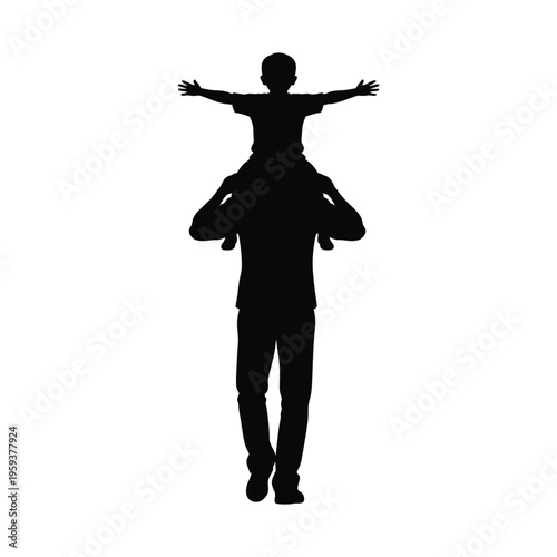 Father and child silhouette