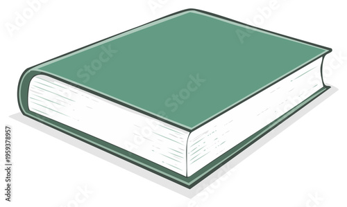 Closed Green Hardcover Book Vector Illustration Symbolizing Education and Knowledge