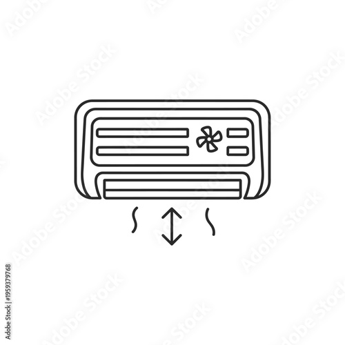 Modern Air Conditioning Unit Displaying Cool Air Flow for Indoor Climate Control