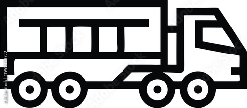 A simple outline icon illustrating a commercial delivery truck or a box truck for cargo transport