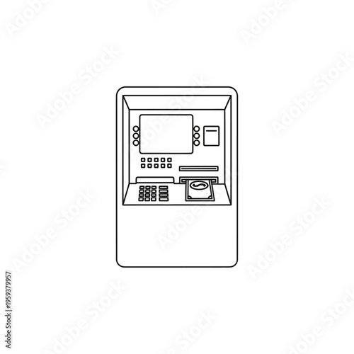 Modern Automated Teller Machine (ATM) with Cash Dispenser and User Interface