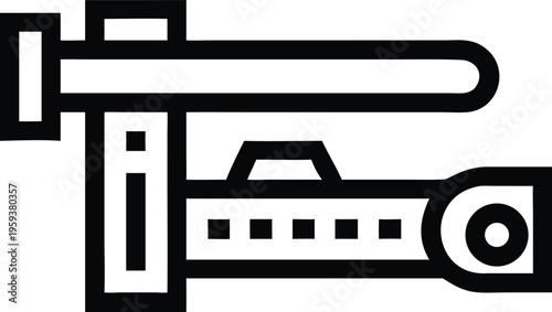 Advanced Measurement Device or Specialized Industrial Camera Equipment System Line Icon