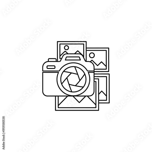 Modern Digital Camera with Photographic Images and Photos